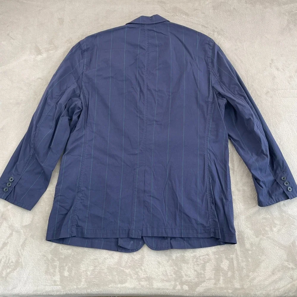 GAP 3 Button Jacket Blazer‎ Men 2XL Navy Blue Striped Cotton Work Office Preppy